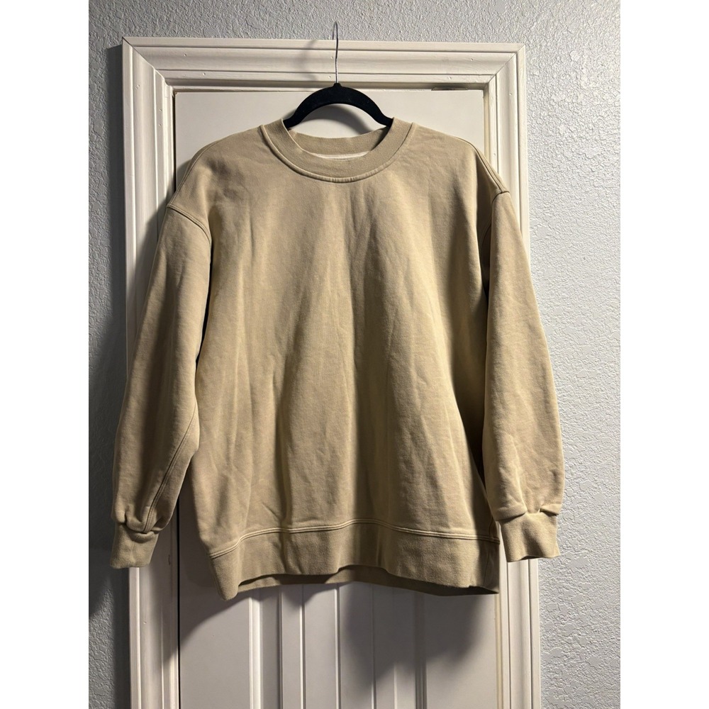 Lululemon Perfectly Oversized Crew Sweatshirt Women Size 8 Tan Beige Pullover